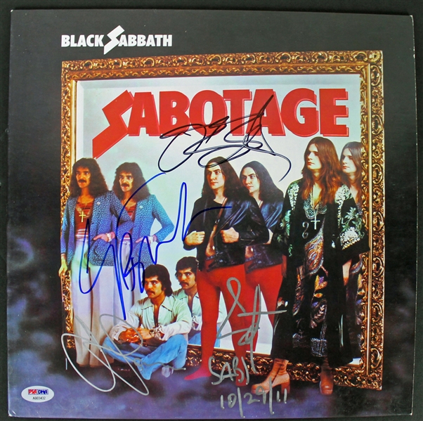 Black Sabbath Group Signed "Sabotage" Album w/ Original Lineup (4 Sigs)(PSA/DNA)