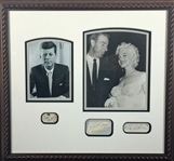 Love Triangle: John F. Kennedy, Marilyn Monroe & Joe DiMaggio 16" x 22" Framed Display (PSA/DNA)