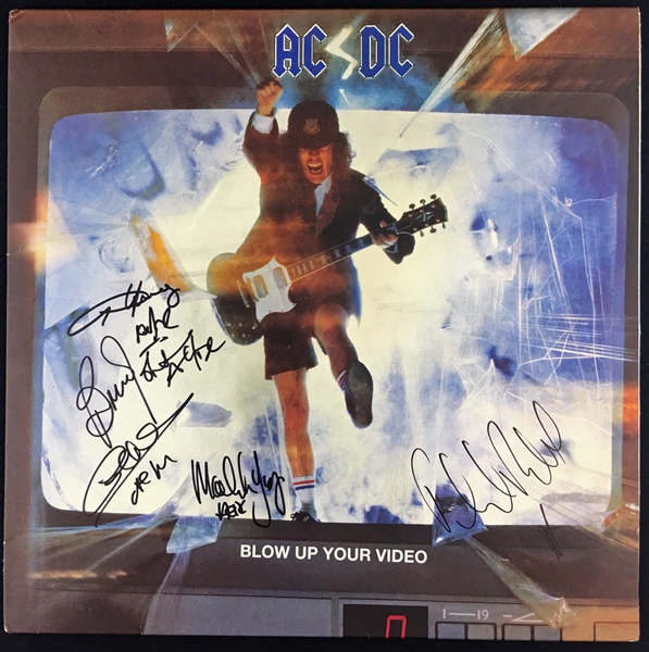 AC/DC Group Signed "Blow Up Your Video" Record Album w/ 5 Members! (PSA/DNA)