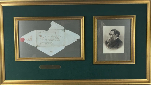 Charles Dickens Signed & Hand Written 4" x 6" Envelope (JSA)