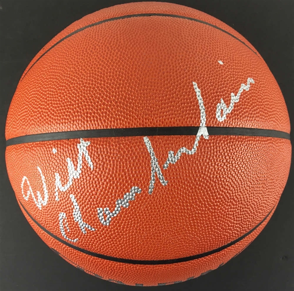 Wilt Chamberlain Stunning Single Signed Official NBA Basketball (JSA)