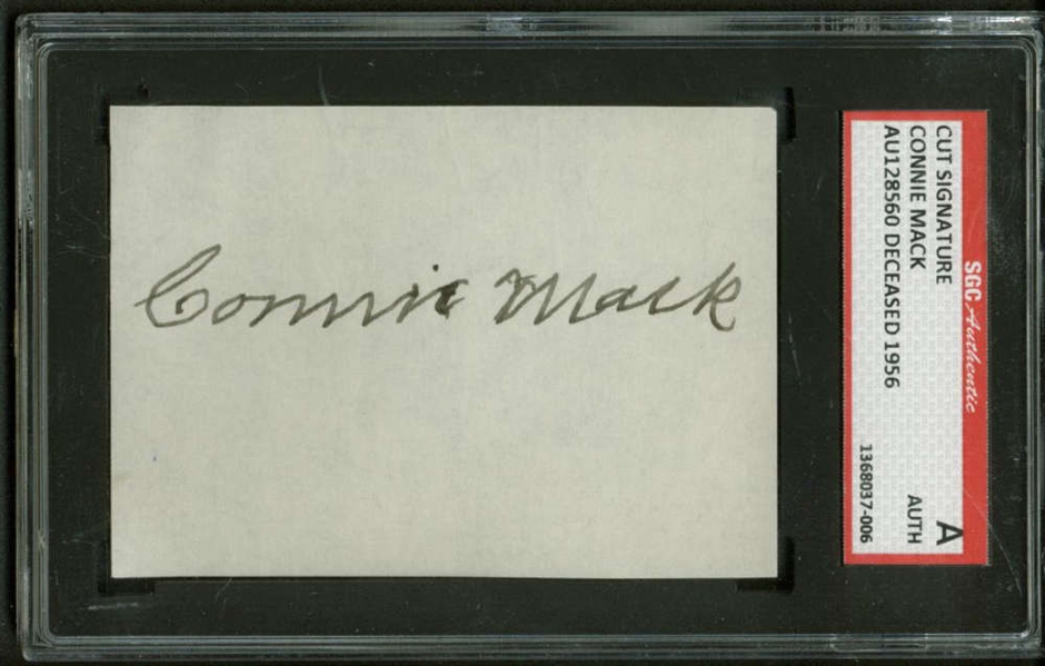 Connie Mack Signed 2 x 4 Index Card (SGC Encapsulated)