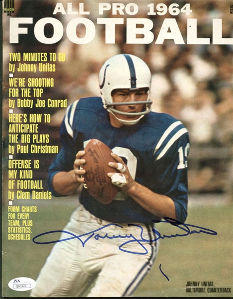 Johnny Unitas Near-Mint Signed 1964 All Pro Football Magazine (JSA)