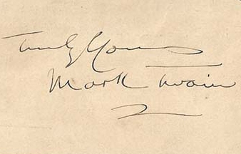 Samuel L. Clemens Signed 2" x 4" Album Page w/ "Mark Twain" Autograph! (Beckett/BAS Guaranteed)
