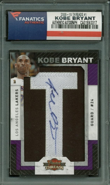 Kobe Bryant Signed 2009/2010 Panini Threads Basketball Card (Fanatics)