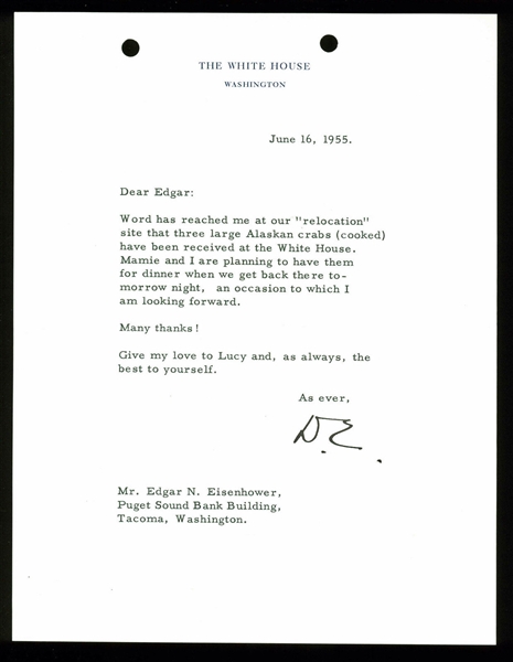 President Dwight D. Eisenhower Typed & Hand-Signed Letter on White House Letterhead (BAS/Beckett)