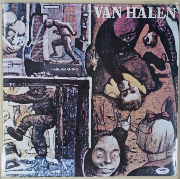 Van Halen Group Signed "Fair Warning" Record Album w/Original Lineup! (PSA/DNA)