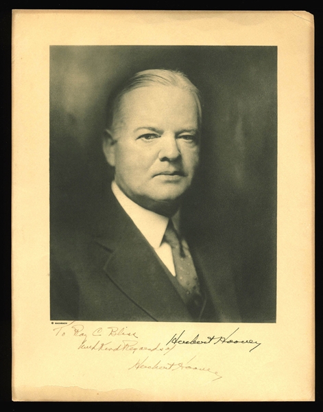 President Herbert Hoover Signed 8.5" x 11" Portrait Photograph