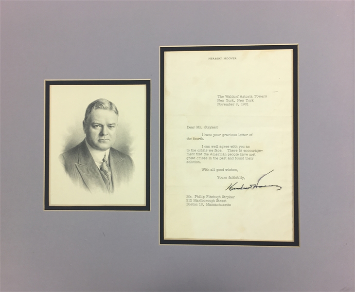 Herbert Hoover Signed 4.5" x 8" Typed 1961 Letter (Beckett/BAS Guaranteed)