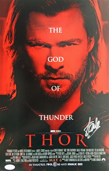 Stan Lee Signed 10" x 16" Thor Mini Poster (JSA)
