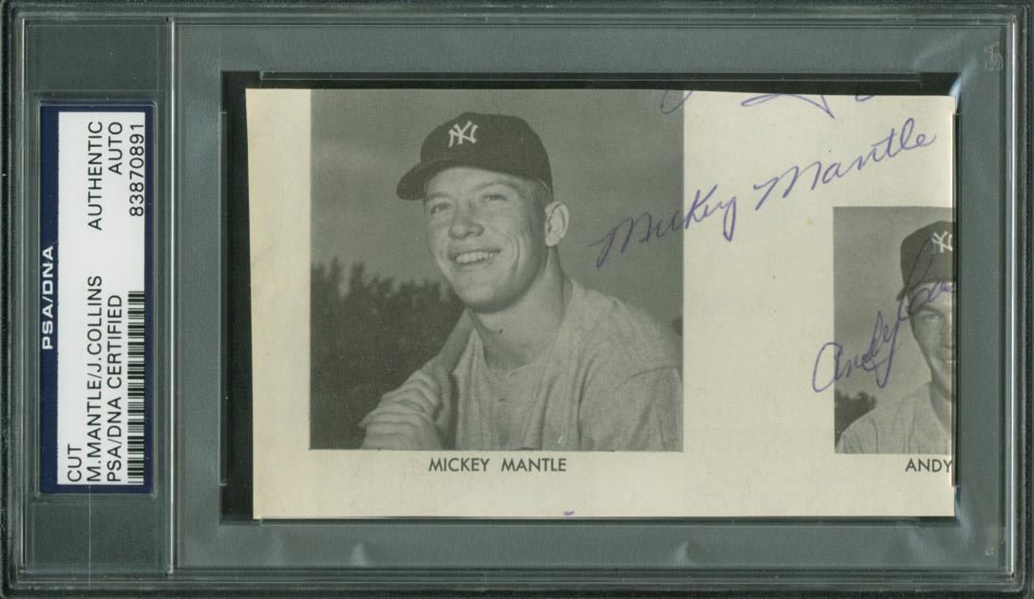 Mickey Mantle Rookie-Era c. 1951/52 Signed 2" x 4" Magazine Photograph (PSA/DNA Encapsulated)