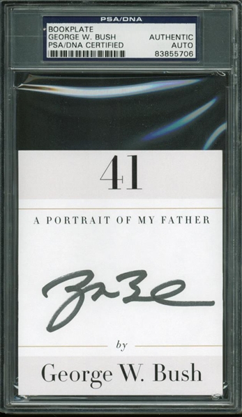 President George W. Bush Signed Book Plate (PSA/DNA Encapsulated)