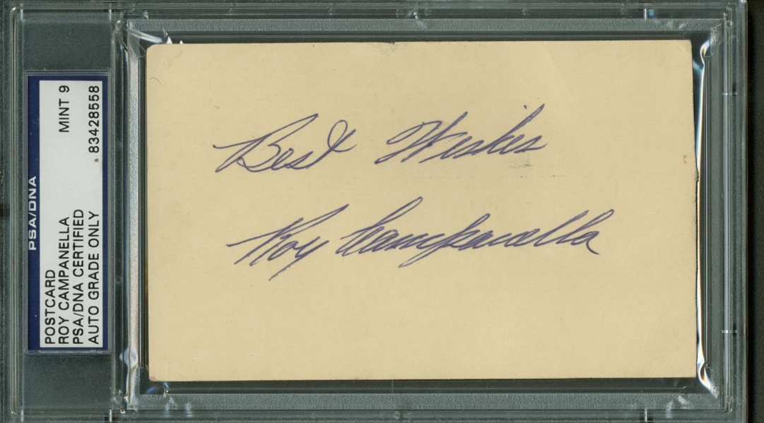 Roy Campanella Signed 1949 Government Postcard PSA/DNA Graded MINT 9!