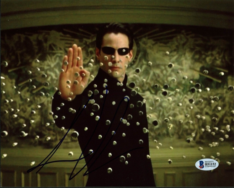 Keanu Reeves Signed 8" x 10" Photo from "The Matrix" (BAS/Beckett)