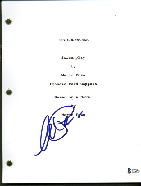 Al Pacino Signed 8" x 10" Mock "The Godfather" Script (Beckett)