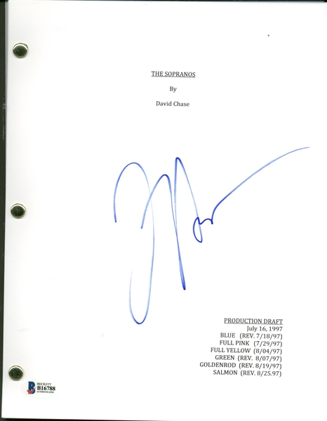 James Gandolfini Signed 8" x 10" Mock "Sopranos" Script (Beckett)