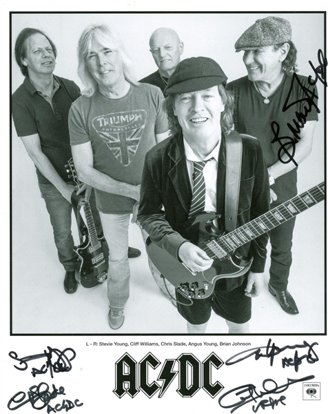 AC/DC: Group Signed 8" x 10" Promotional Photographs w/ 5 Signatures! (Beckett/BAS Guaranteed)