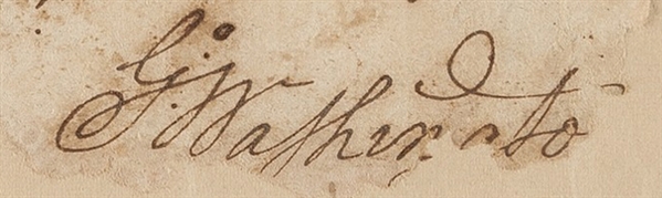 President George Washington Signed 1.5" x 2" Document Clipping (Beckett/BAS Guaranteed)