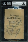Walt Disney Signed "The Story of Walt Disney" Book Page (BAS/Beckett Encapsulated)