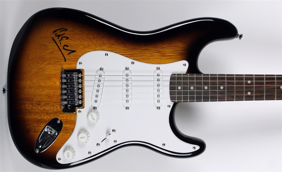 Peter Gabriel Signed Fender Squier Stratocaster Guitar (BAS/Beckett)