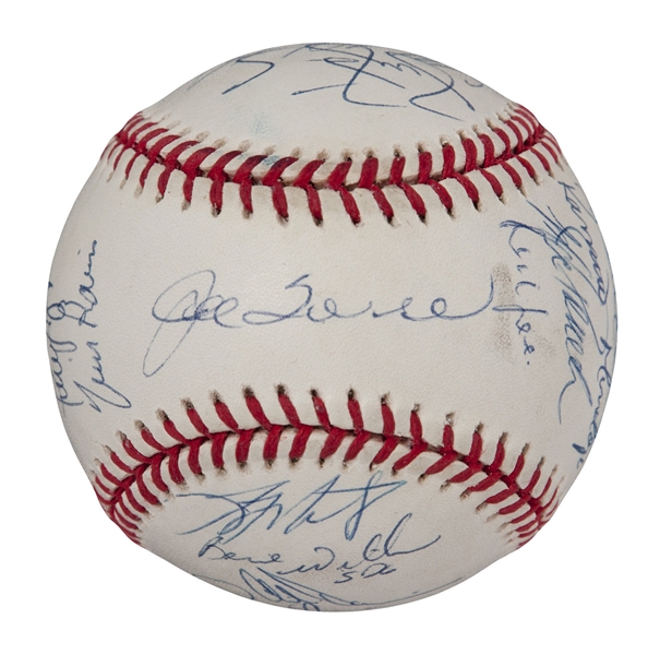 1998 NY Yankees Team Signed W.S. Baseball w/ Jeter, Rivera, etc. (25 Sigs)(JSA)
