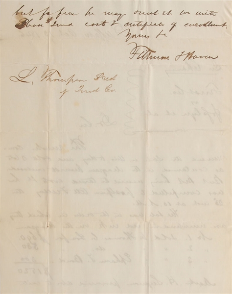President Millard Fillmore Signed & Handwritten 1846 Land Sale Letter (Beckett/BAS Guaranteed)