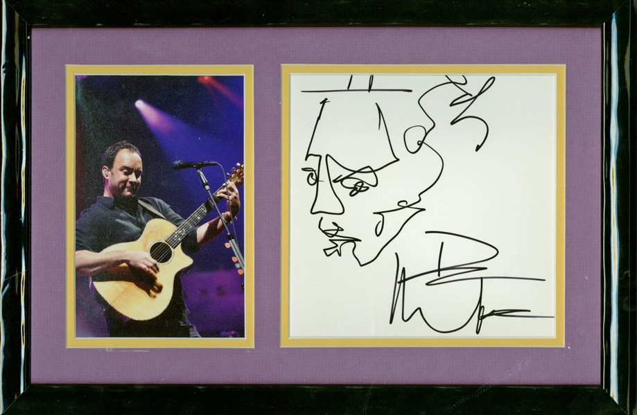 Dave Matthews Signed & Hand Sketched 6" x 6" Album Page (Beckett/BAS Guaranteed)