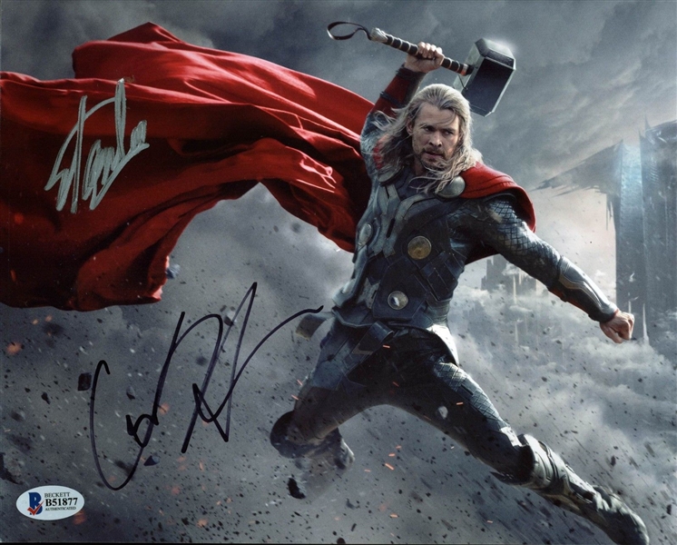 Thor: Stan Lee & Chris Hemsworth Dual-Signed 8" x 10" Photograph (BAS/Beckett)