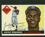 Jackie Robinson Signed 1955 Topps Baseball Card (JSA)