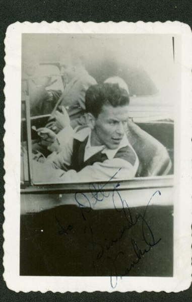 Frank Sinatra Vintage Signed 2" x 3.5" Original Black & White Photograph (Beckett/BAS Guaranteed)