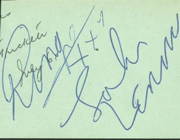 The Beatles: John Lennon & Ringo Starr Dual Signed c. Early 1960s 2"x 3" Album Page (Beckett)