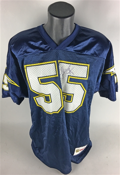 Junior Seau Twice Signed Wilson San Diego Charges Jersey (Beckett)