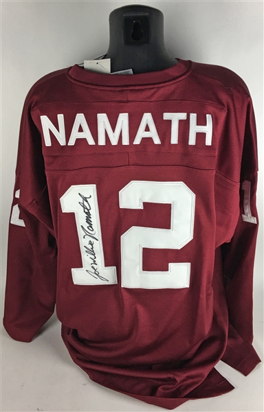 Joe Namath Signed Vintage Style Alabama Jersey w/ Full Name Autograph! (Beckett)