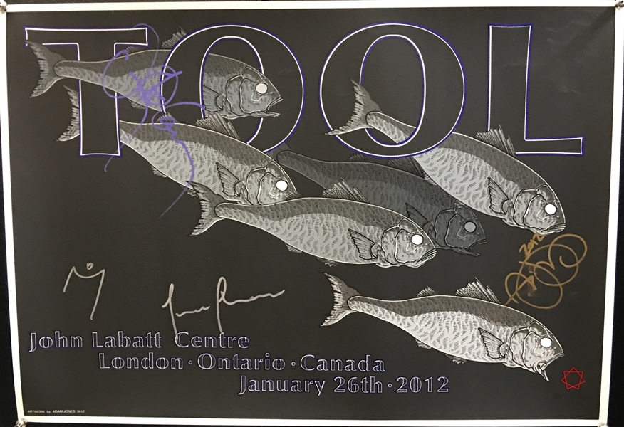 TOOL Group Signed 2012 Concert Poster w/ 4 Signatures! (Beckett)