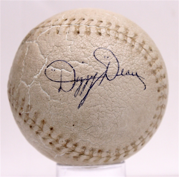 Dizzy Dean Superbly Single Signed Softball (JSA)