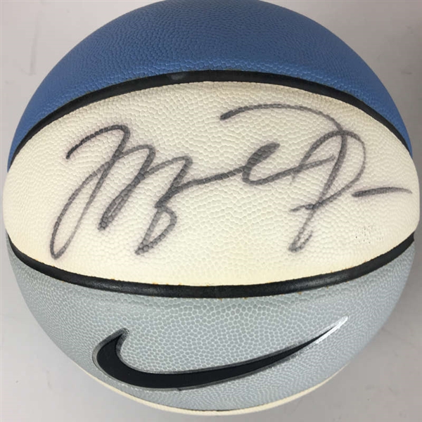 Michael Jordan Signed NIKE UNC Tarheels Style Basketball (PSA/DNA)