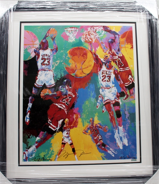 Michael Jordan Rare Signed & Framed LeRoy Neiman Poster (UDA)
