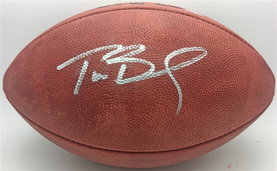 Tom Brady Near-Mint Signed Leather NFL Football (Beckett)
