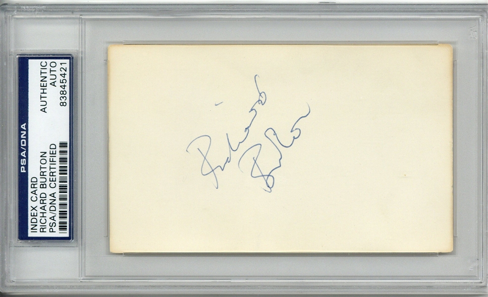 Richard Burton Vintage Signed 3" x 5" Index Card (PSA/DNA Encapsulated)