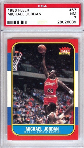 1986-87 Fleer Michael Jordan Rookie Card #57 - PSA Graded NM 7