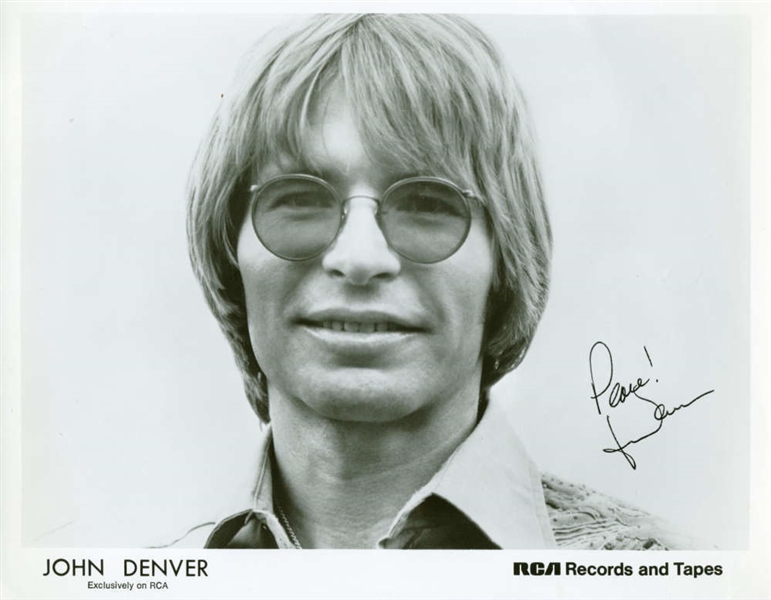 John Denver Rare Signed 8" x 10" Promotional Photograph (Beckett)