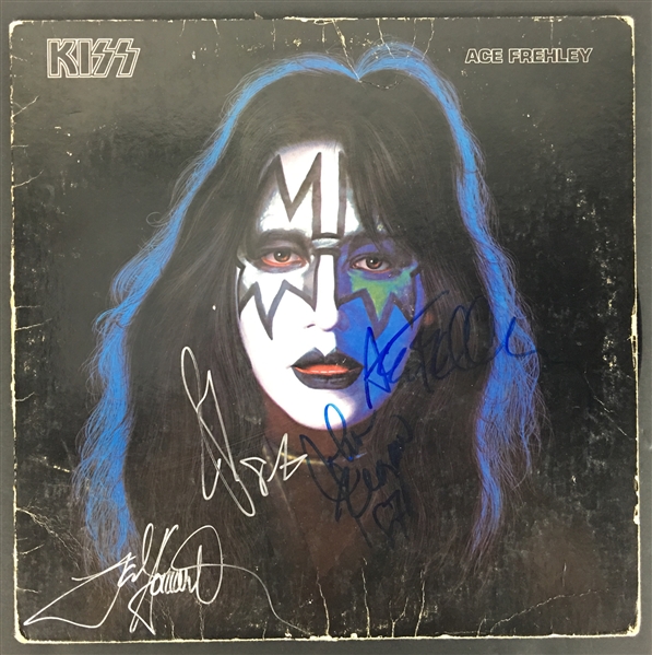KISS: Ace Frehley Album Signed by Frehleys Comet (4 Sigs)(PSA/DNA)