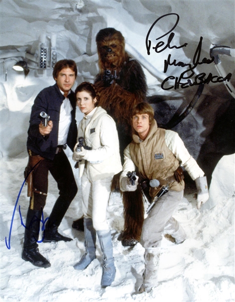 Star Wars: Harrison Ford & Peter Mayhew Dual Signed 8" x 10" Color Photograph (Beckett/BAS Guaranteed)