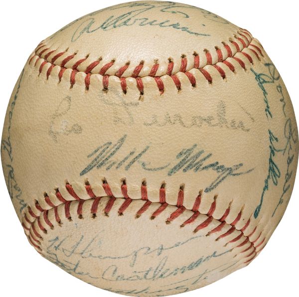 1954 W.S. Champions NY Giants Team-Signed Baseball w/ 25 Sigs (PSA/DNA)