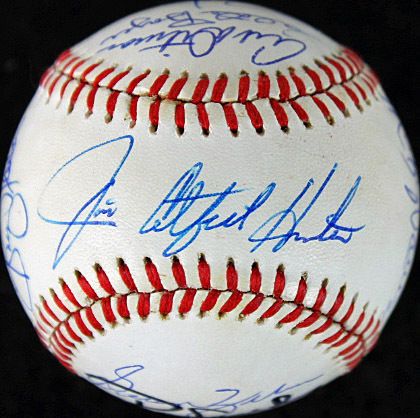 New York Yankees Legends Multi-Signed OAL Baseball w/ Jim "Catfish" Hunter, Mel Allen, and More (JSA)
