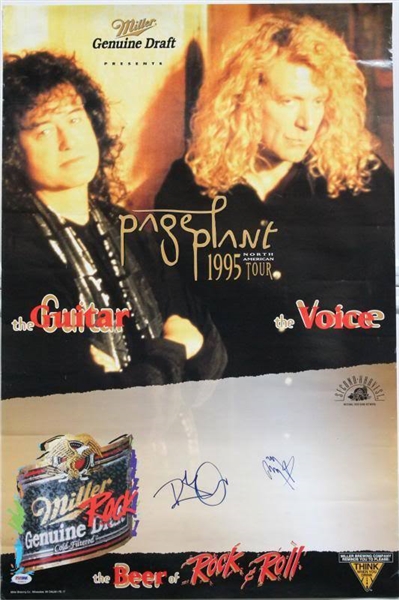 Led Zeppelin: Robert Plant & Jimmy Page Dual Signed 20" x 30" Poster (PSA/DNA)