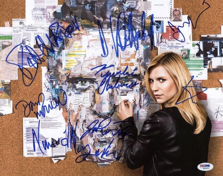 Homeland Cast Signed 11" x 14" Photo w/ Damian Lewis & 7 Others (PSA/DNA)