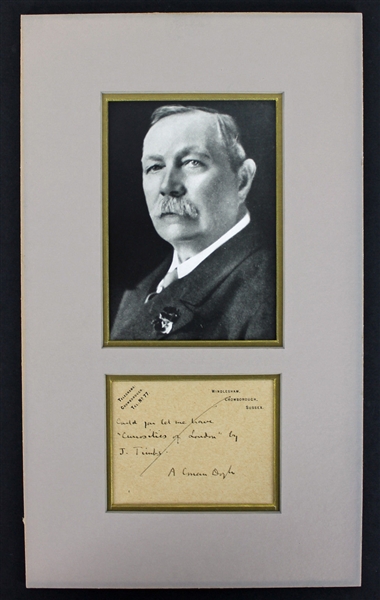 Sir Arthur Conan Doyle Rare Signed & Hand Written Telegram in Framed Display (PSA/DNA)