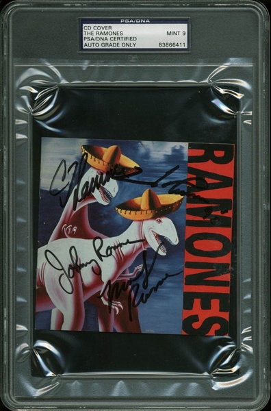 The Ramones Group Signed "Adios Amigos!" CD Cover - PSA/DNA Graded MINT 9!