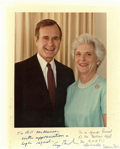 George H.W. & Barbara Bush Dual-Signed 8" x 10" Photo (PSA/DNA)